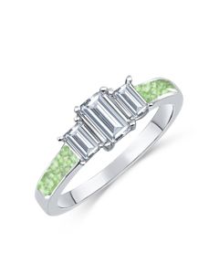 LifeStone™ Ladies Grace Cremation Ashes memorial Ring-Apple-Sterling Silver