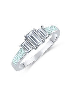 LifeStone™ Ladies Grace Cremation Ashes memorial Ring-Aquamarine-Sterling Silver