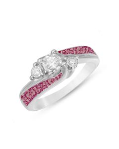LifeStone™ Ladies Harmony Cremation Ashes Memorial Ring-Mulberry-Sterling Silver