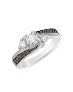 LifeStone™ Ladies Harmony Cremation Ashes Memorial Ring-Midnight-Sterling Silver