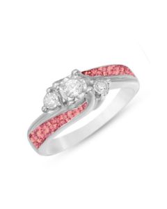 LifeStone™ Ladies Harmony Cremation Ashes Memorial Ring-Rose-Sterling Silver