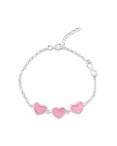 LifeStone™ Ladies Triple Hearts Cremation Ashes Bracelet-Cupid