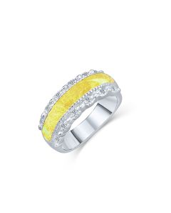 LifeStone™ Honour Ladies Cremation Ashes Ring-Daffodil-Sterling Silver