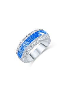 LifeStone™ Honour Ladies Cremation Ashes Ring-Sapphire-Sterling Silver