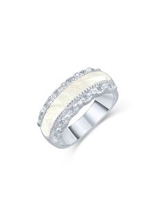 LifeStone™ Honour Ladies Cremation Ashes Ring-Pearl-Sterling Silver