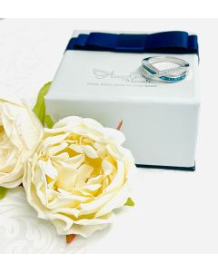 LifeStone™ Ladies Eternal Kiss Cremation Ashes Ring-Peacock-Sterling Silver