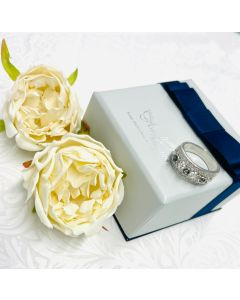 LifeStone™ Adore Ladies Cremation Ashes Ring-Midnight-Sterling Silver