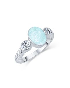 LifeStone™ Ladies Evermore Infinity Band Cremation Ashes Ring-Aquamarine-Sterling Silver