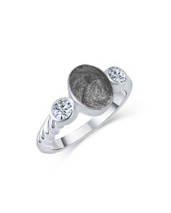 LifeStone™ Ladies Evermore Infinity Band Cremation Ashes Ring-Midnight-Sterling Silver