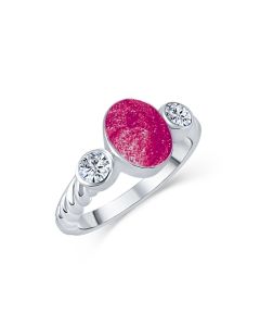 LifeStone™ Ladies Evermore Infinity Band Cremation Ashes Ring-Mulberry-Sterling Silver