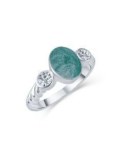 LifeStone™ Ladies Evermore Infinity Band Cremation Ashes Ring-Peacock-Sterling Silver