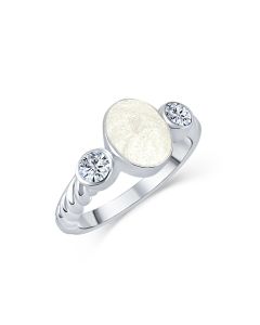 LifeStone™ Ladies Evermore Infinity Band Cremation Ashes Ring-Pearl-Sterling Silver