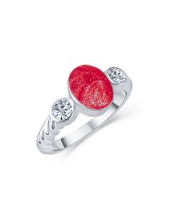 LifeStone™ Ladies Evermore Infinity Band Cremation Ashes Ring-Rose-Sterling Silver