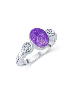 LifeStone™ Ladies Evermore Infinity Band Cremation Ashes Ring-Violet-Sterling Silver