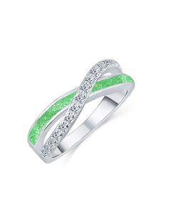 LifeStone™ Ladies Eternal Kiss Cremation Ashes Ring-Apple-Sterling Silver