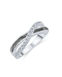 LifeStone™ Ladies Eternal Kiss Cremation Ashes Ring-Midnight-Sterling Silver