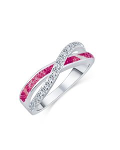 LifeStone™ Ladies Eternal Kiss Cremation Ashes Ring-Mulberry-Sterling Silver