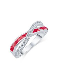 LifeStone™ Ladies Eternal Kiss Cremation Ashes Ring-Rose-Sterling Silver