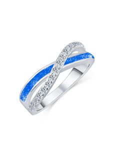 LifeStone™ Ladies Eternal Kiss Cremation Ashes Ring-Sapphire-Sterling Silver