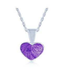 LifeStone™ Ladies Heart Cremation Ashes Pendant-Violet