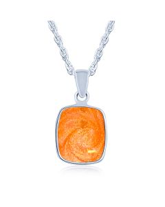 LifeStone™ Perfect Rectactangle Cremation Ashes Pendant-Amber