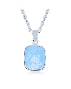 LifeStone™ Perfect Rectactangle Cremation Ashes Pendant-Azure