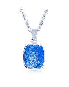 LifeStone™ Perfect Rectactangle Cremation Ashes Pendant-Sapphire