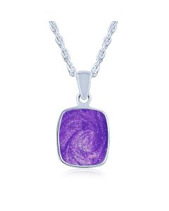 LifeStone™ Perfect Rectactangle Cremation Ashes Pendant-Violet