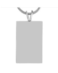 Plain Rectangle - Stainless Steel Cremation Ashes Urn Pendant