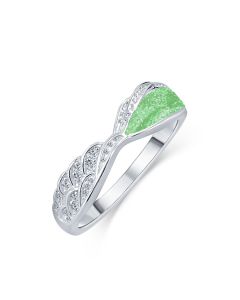 LifeStone™ Ladies Precious Wing Cremation Ashes Ring-Apple-Sterling Silver