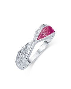 LifeStone™ Ladies Precious Wing Cremation Ashes Ring-Mulberry-Sterling Silver