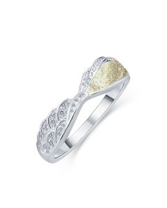 LifeStone™ Ladies Precious Wing Cremation Ashes Ring-Natural-Sterling Silver