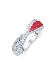 LifeStone™ Ladies Precious Wing Cremation Ashes Ring-Rose-Sterling Silver