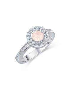 LifeStone™ Ladies Radiant Circle Cremation Ashes Ring-Ballerina-Sterling Silver