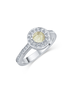 LifeStone™ Ladies Radiant Circle Cremation Ashes Ring-Natural-Sterling Silver