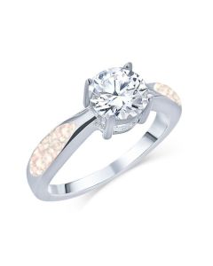 LifeStone™ Ladies Solitaire Cremation Ashes Memorial Ring-Ballerina-Sterling Silver
