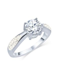 LifeStone™ Ladies Solitaire Cremation Ashes Memorial Ring-Pearl-Sterling Silver