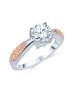 LifeStone™ Ladies Solitaire Cremation Ashes Memorial Ring-Sienna-Sterling Silver