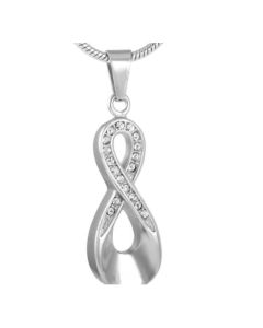Sparkle Infinity - Stainless Steel Cremation Ashes Necklace Pendant