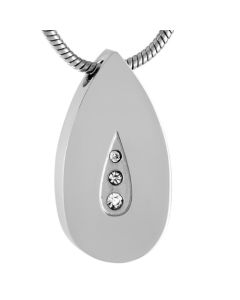 Sparkle Teardrop - Stainless Steel Cremation Ashes Necklace Pendant