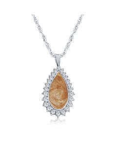 LifeStone™ Cherished Tear Cremation Ashes Pendant-Copper-Sterling Silver