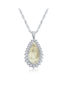 LifeStone™ Cherished Tear Cremation Ashes Pendant-Natural-Sterling Silver