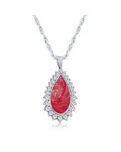 LifeStone™ Cherished Tear Cremation Ashes Pendant-Rose-Sterling Silver
