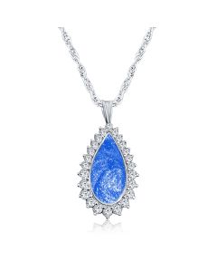 LifeStone™ Cherished Tear Cremation Ashes Pendant-Sapphire-Sterling Silver
