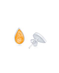 LifeStone™ Ladies Teardrop Cremation Ashes Earrings-Amber