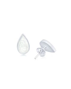 LifeStone™ Ladies Teardrop Cremation Ashes Earrings-Pearl