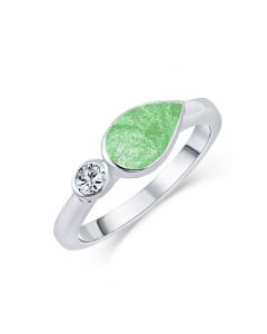 LifeStone™ Ladies Teardrop Cremation Ashes Ring-Apple-Sterling Silver