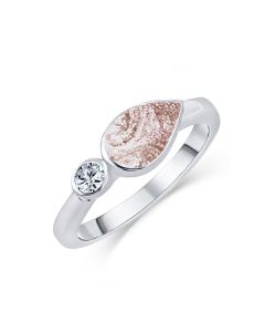 LifeStone™ Ladies Teardrop Cremation Ashes Ring-Sienna-Sterling Silver