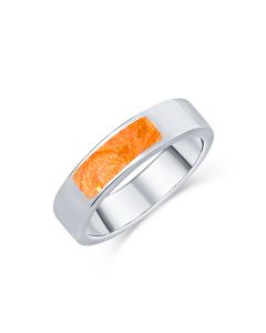 LifeStone™ Unisex Divine Cremation Ashes Ring-Amber-Sterling Silver