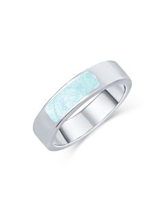 LifeStone™ Unisex Divine Cremation Ashes Ring-Aquamarine-Sterling Silver
